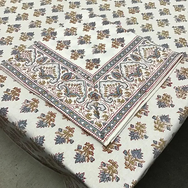 Blockprint Tablecloth | Silvia Blue
