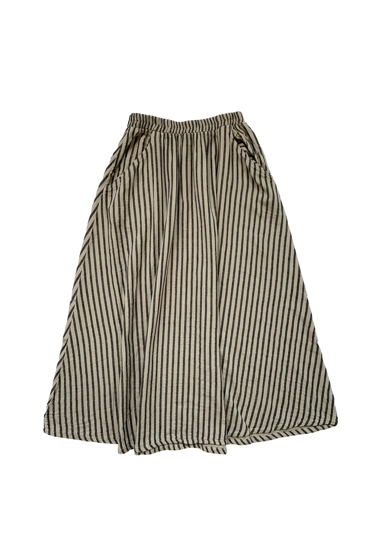 Fawn Skirt in Oat & Black Stripes