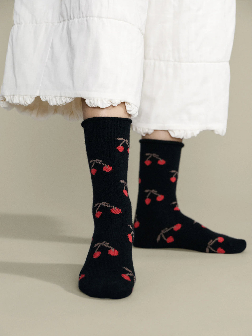 Hansel From Basel | Cherry Bomb Cashmere Crew in Black