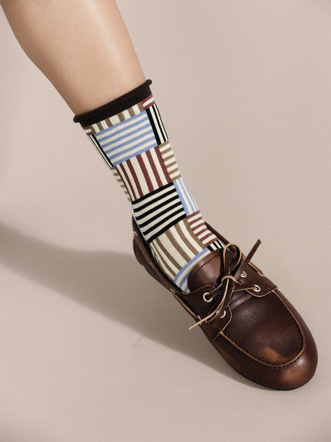 Hansel From Basel | Striped Tile Crew in Brown