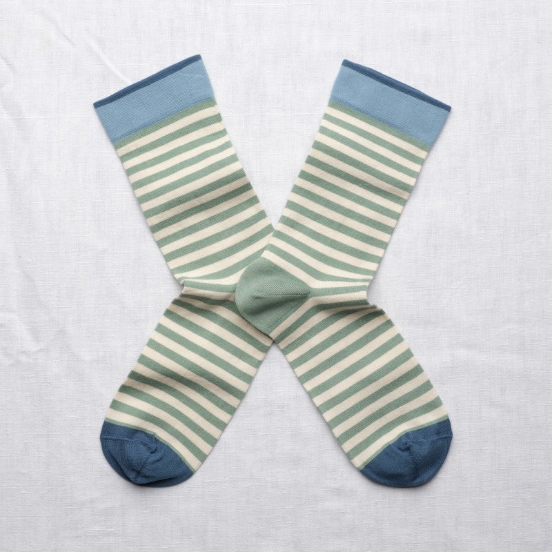 Bonne Maison |  Stripe Socks in Sea