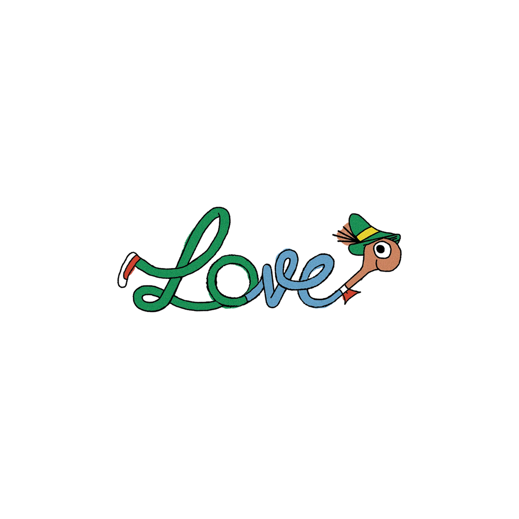 Tattly | Lowly Love Script Richard Scarry Tattoo