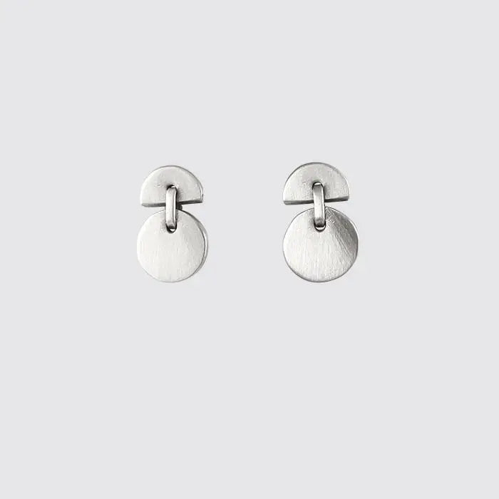 Jane Diaz | Tiny Half Moon Studs in Silver