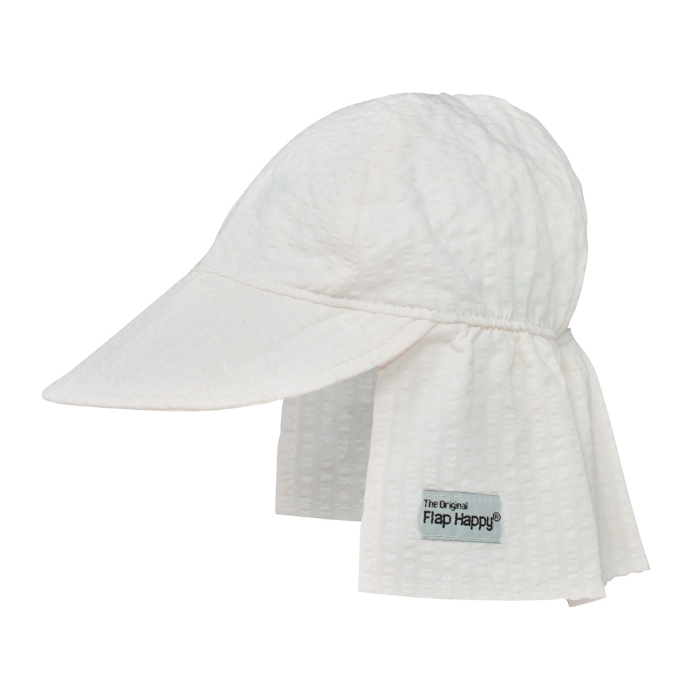 Flap Happy UPF 50+ Sun Hat | Vanilla Stripe Seersucker