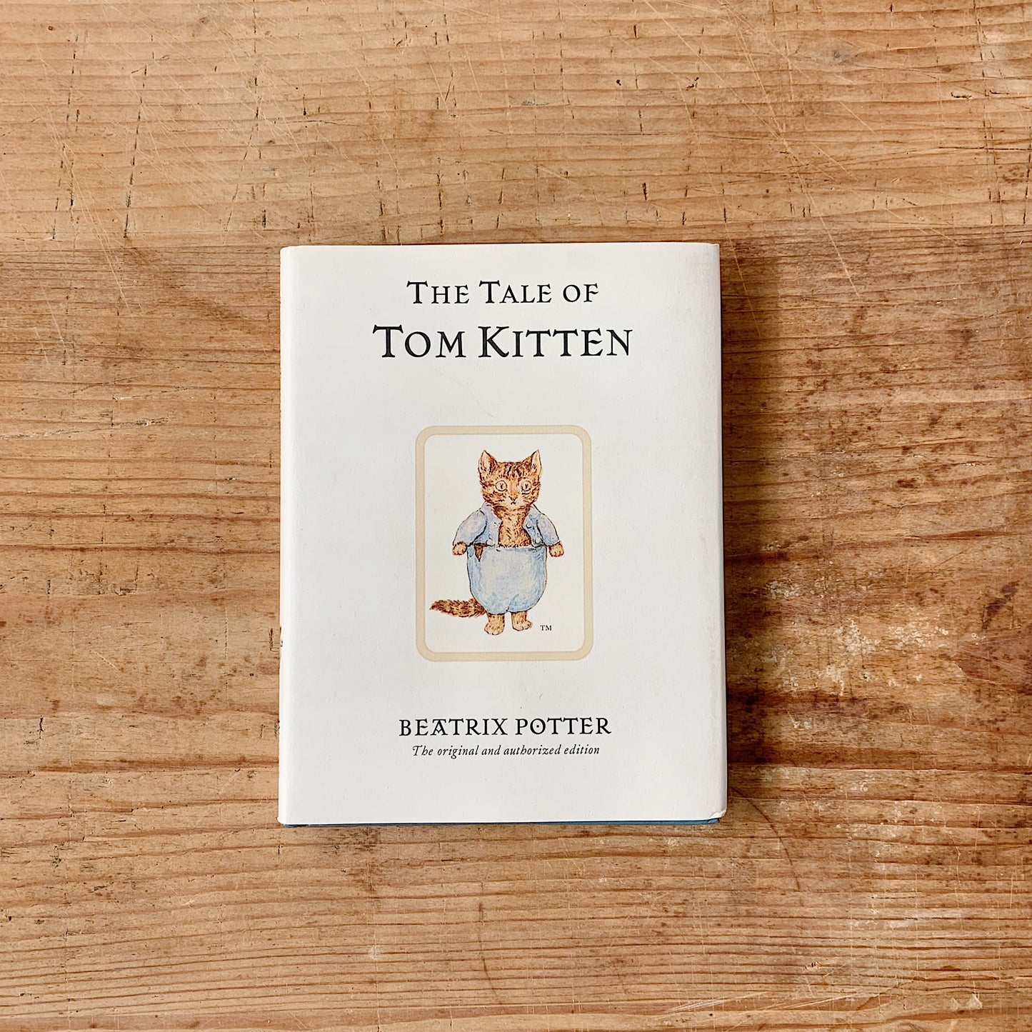 tale of tom kitten cover shot top view laydown on wooden background