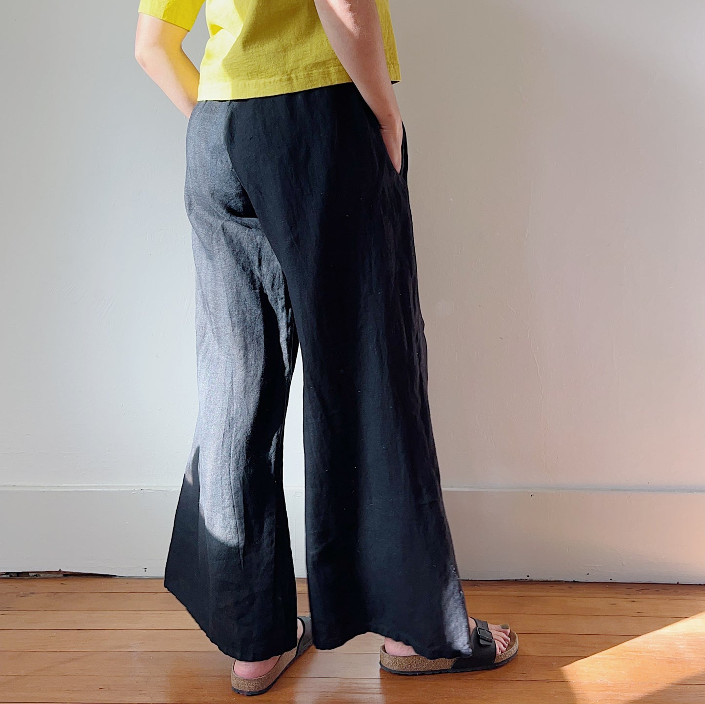 Linen Osca Pant in Black