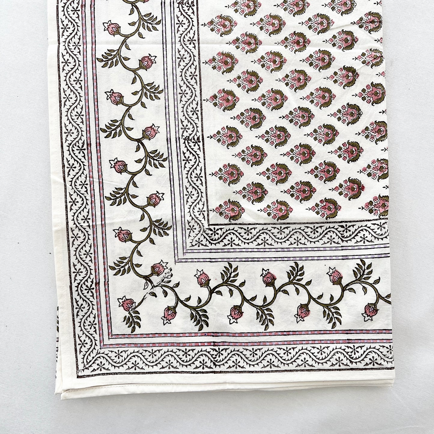 Blockprint Tablecloth | Kiran Sea Pink