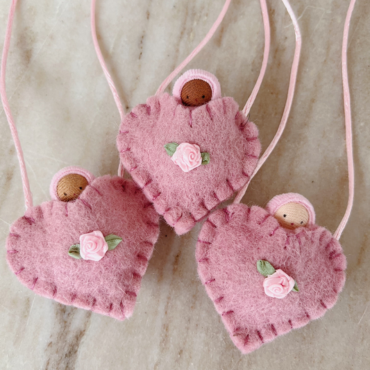Mauve Heart Baby Necklace