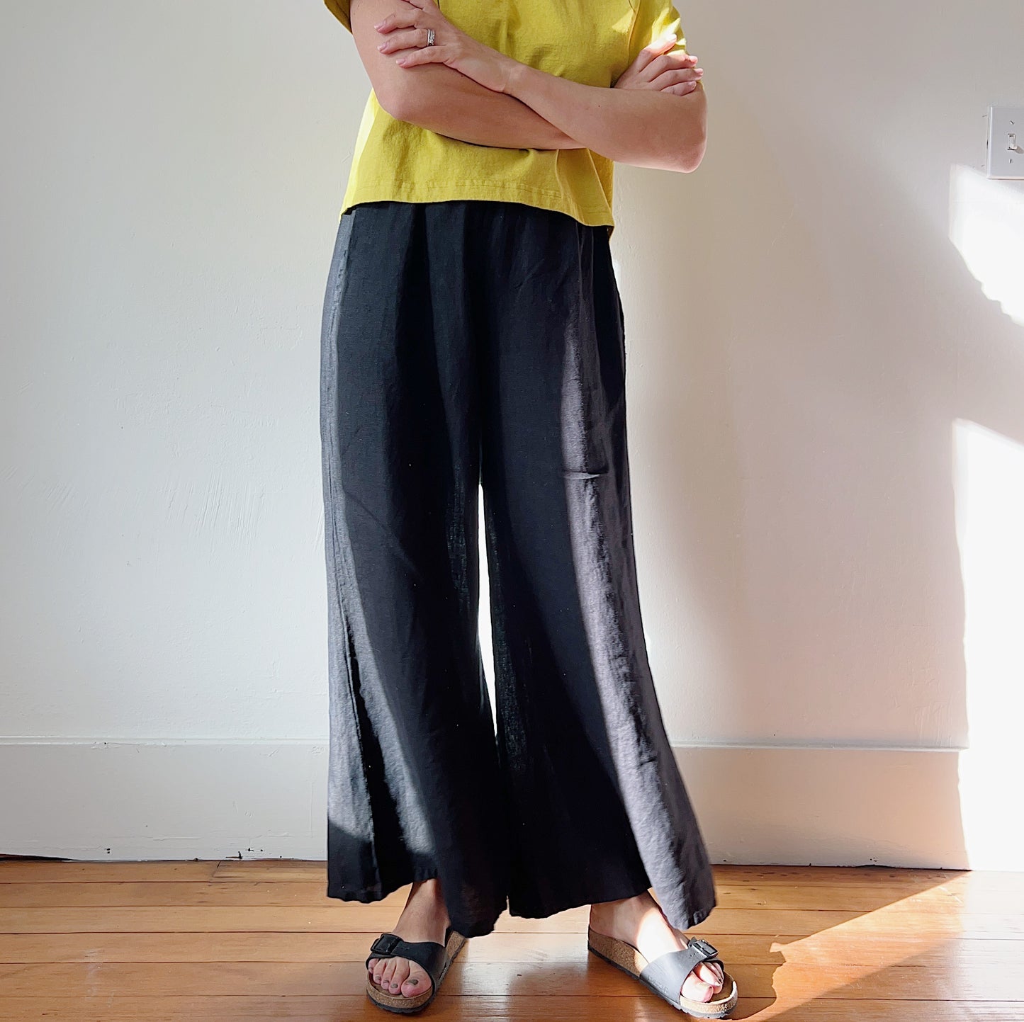 Linen Osca Pant in Black