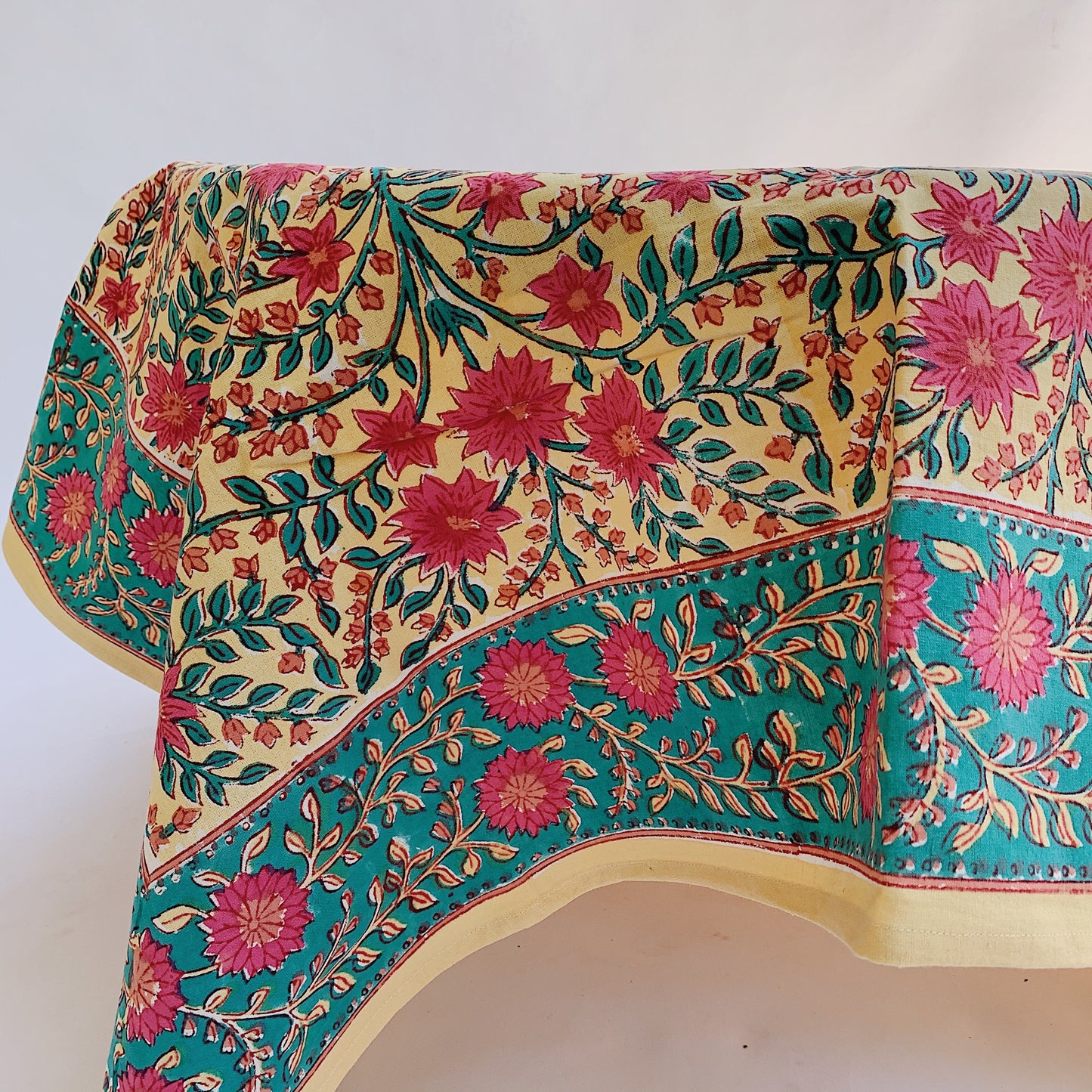 Blockprint Tablecloth | Pink Cosmo