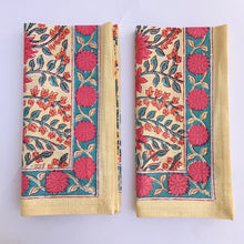 Load image into Gallery viewer, Blockprint Napkin Set/4 | Pink Cosmo
