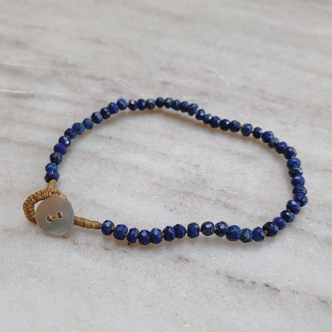Lena Skadegard | Tiny Lapis Beaded Bracelet