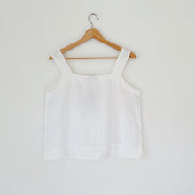 Load image into Gallery viewer, Cut Loose | Square Neck Linen Tank in White
