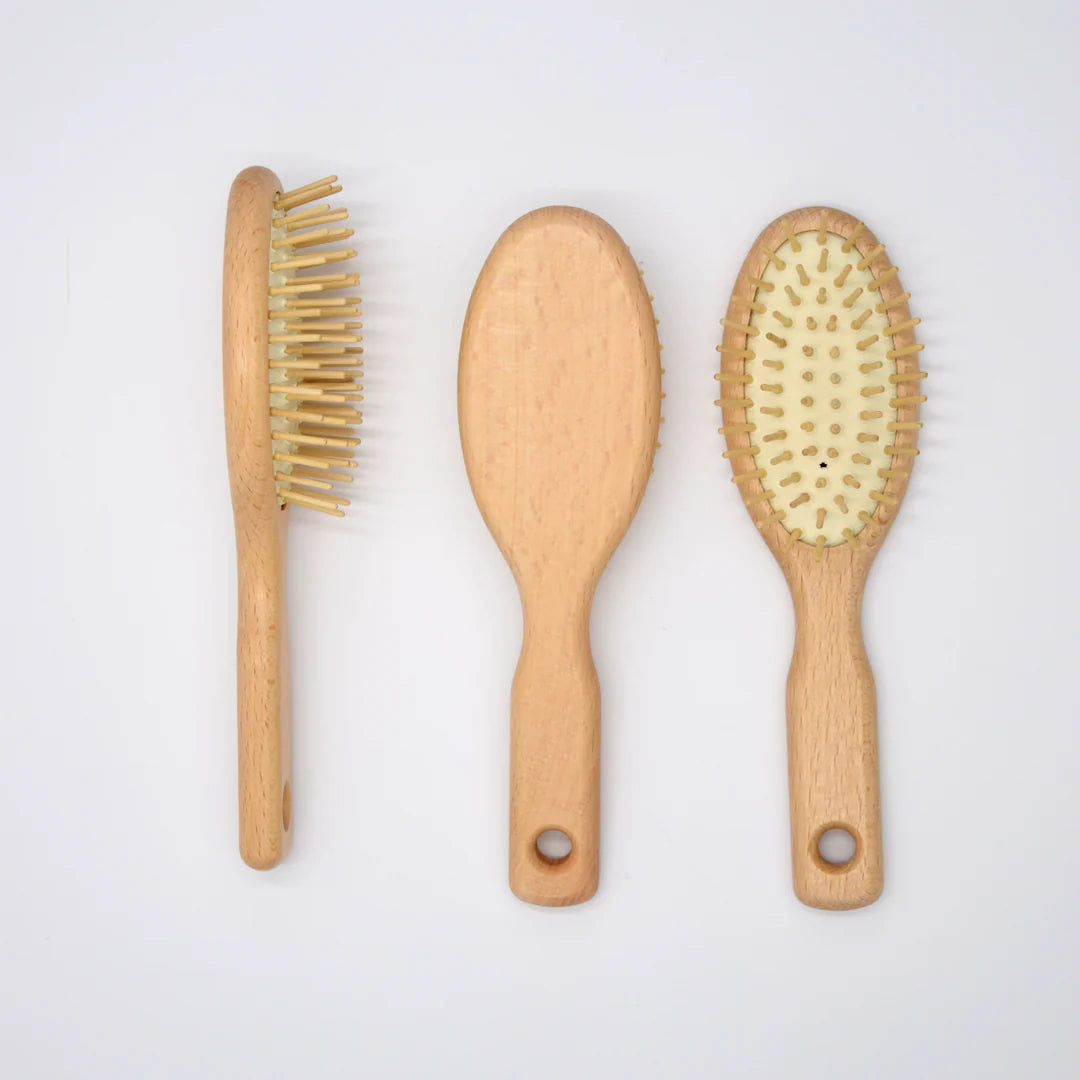 Children's Hair Brush with Wooden Pins