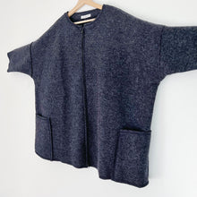 Load image into Gallery viewer, Cut Loose | One Size Boiled Wool Zip Jacket in Bluemoon
