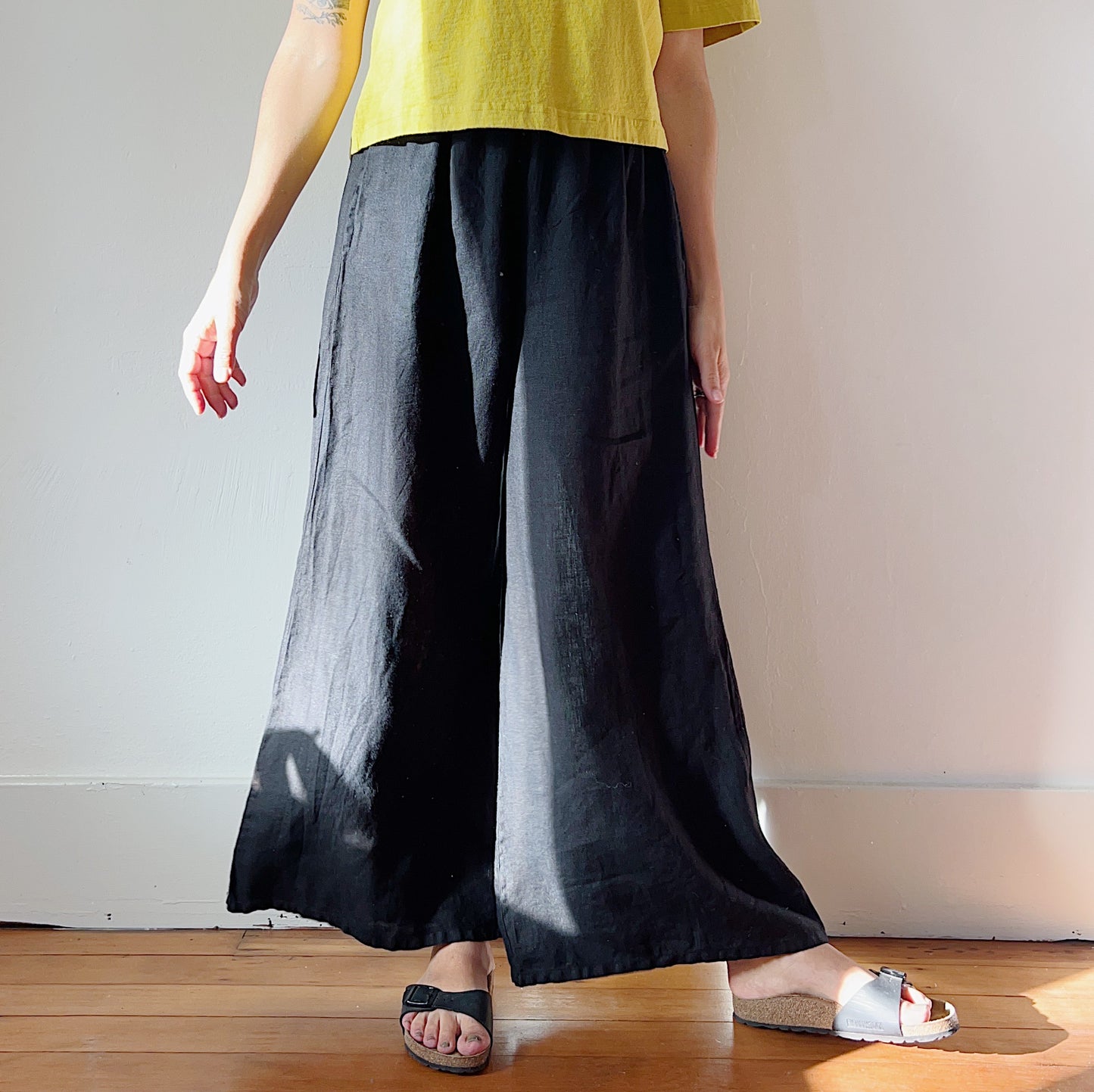 Linen Osca Pant in Black