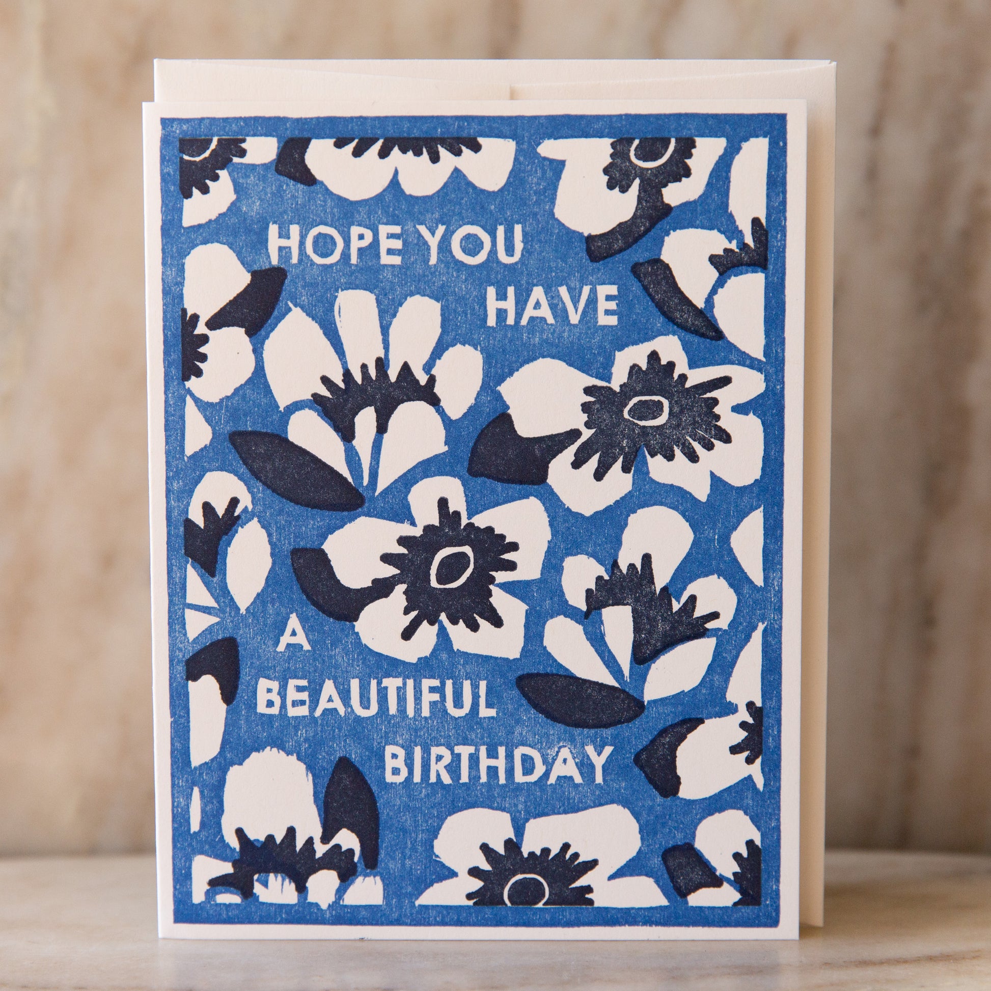 front view of "beautiful birthday" card