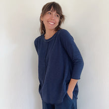 Load image into Gallery viewer, North Star Base | Double Cotton High-Low Top in Indigo
