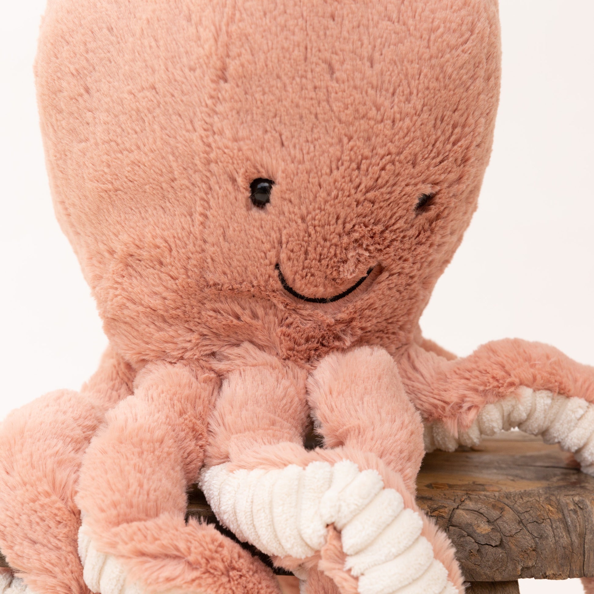 close up view odell octopus by jellycat