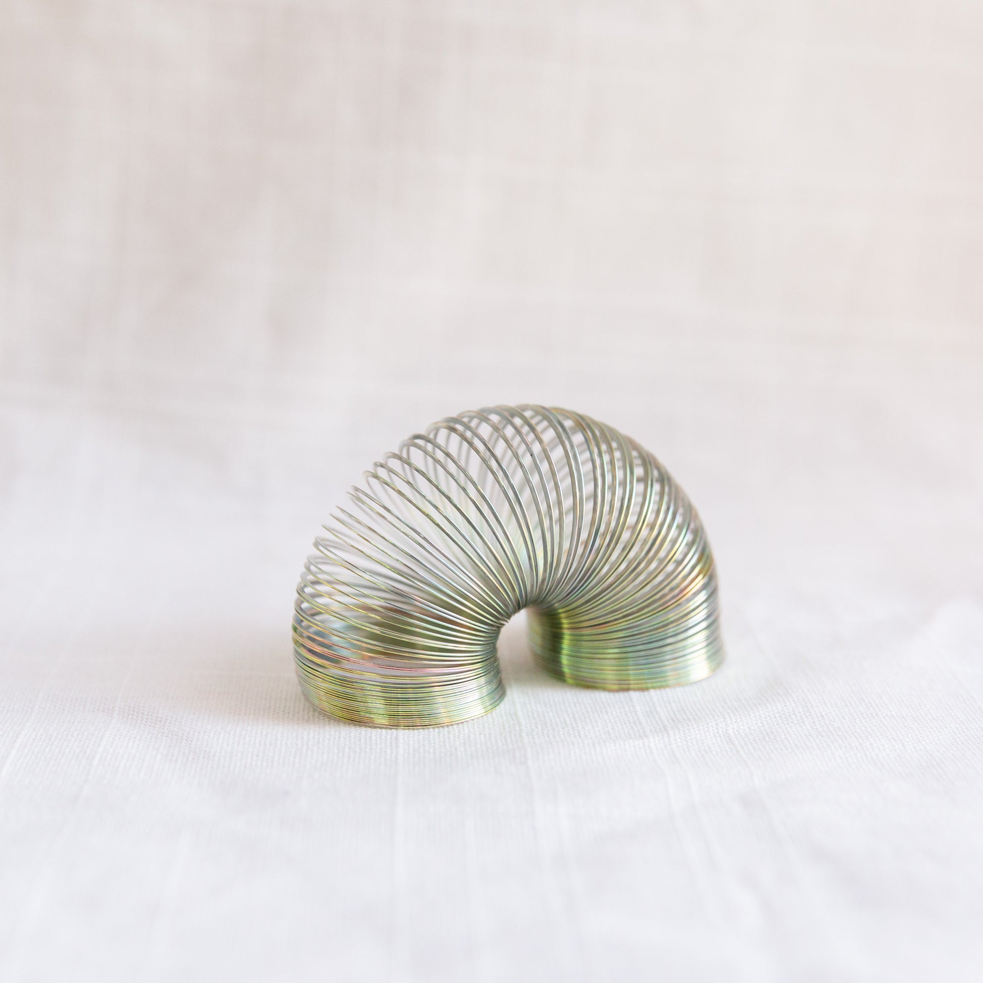 diagonal view of mini slinky toy