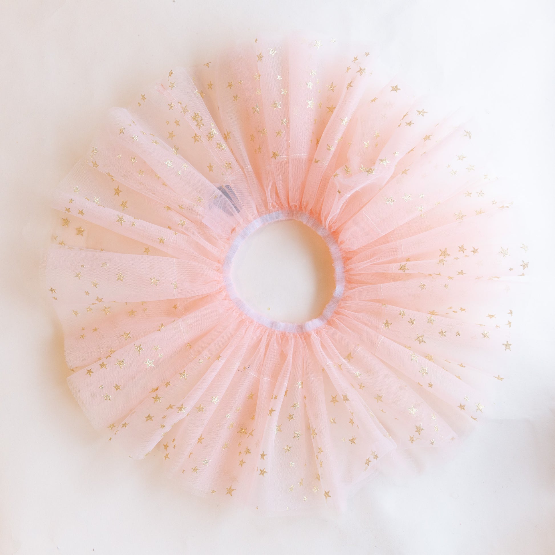 overhead view of blush star tutu