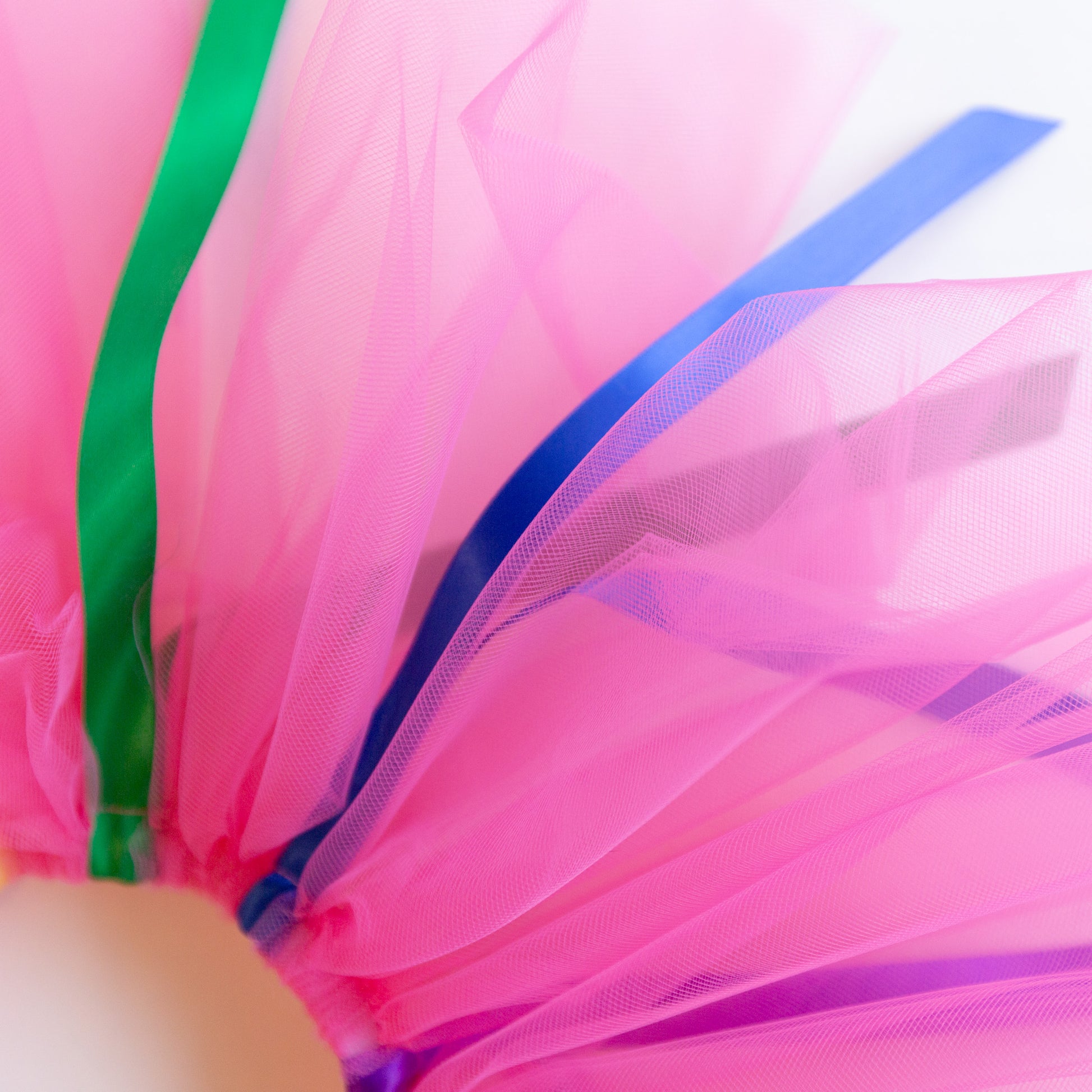 detail of fuchsia ribbon tutu