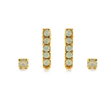 Load image into Gallery viewer, amano studio victorian opal stud set top view laid out on white background
