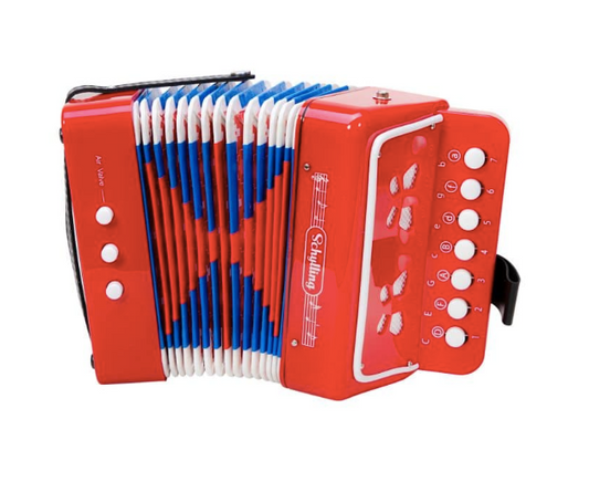 accordion front view out of box on white background