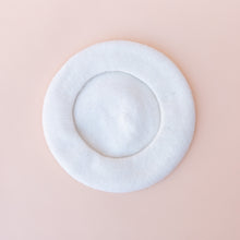 Load image into Gallery viewer, bottom of wool beret in white
