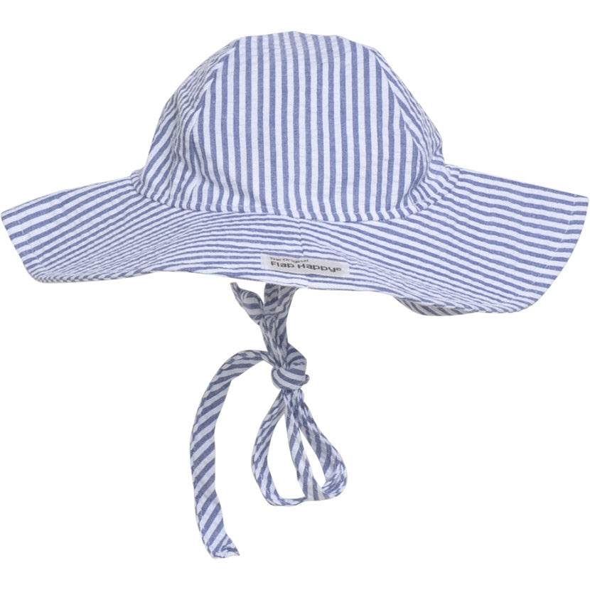 Flap Happy UPF 50+ Wide Brim Sun Hat | Chambray Stripe