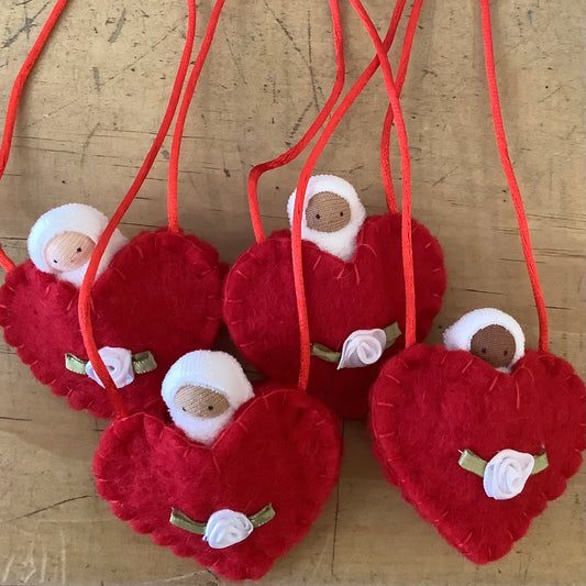 Red Heart Baby Necklace