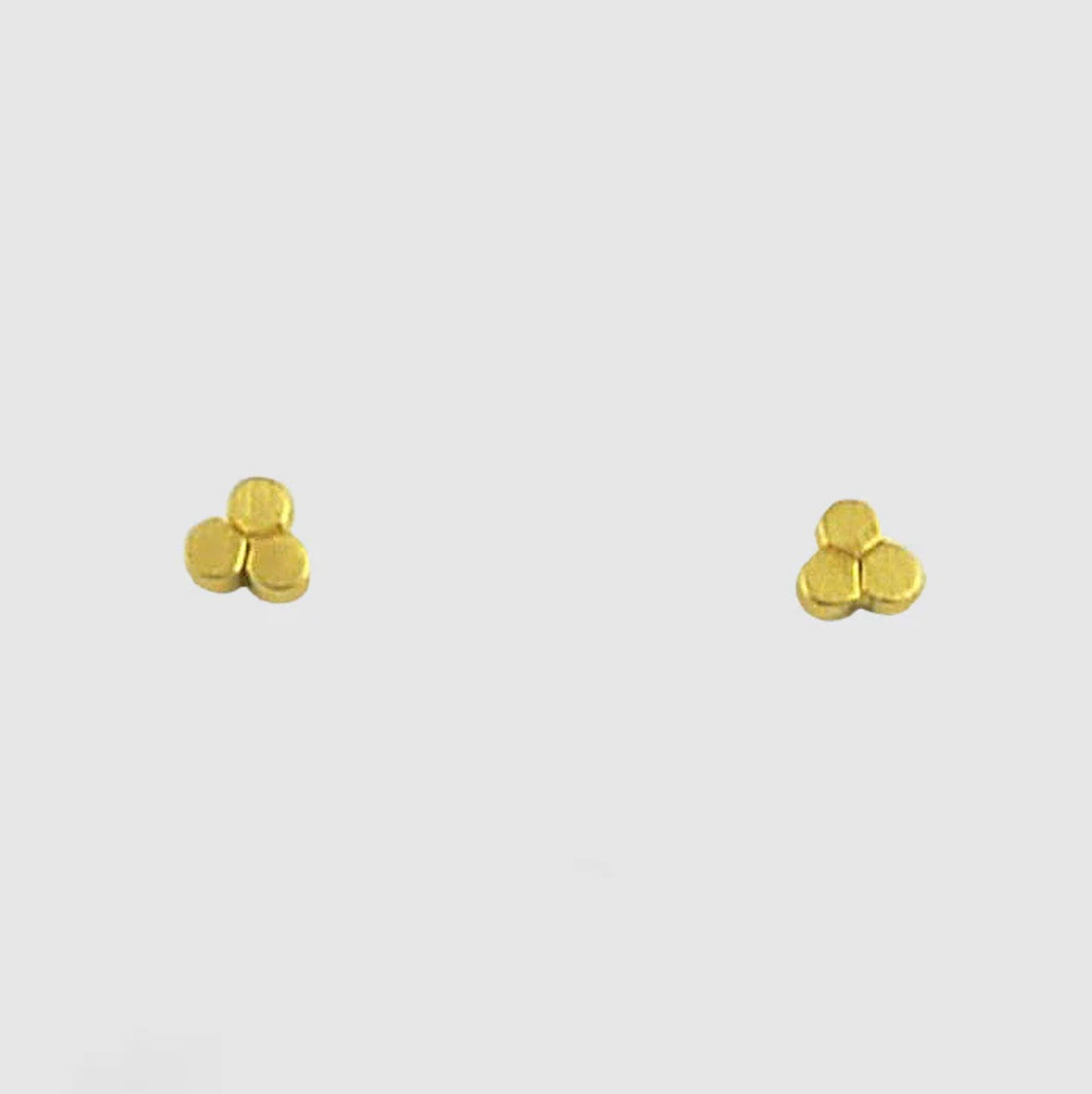 Jane Diaz | Triple Disc Stud in Gold